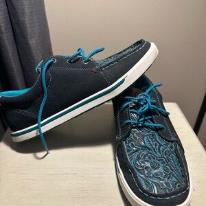 Twisted X Black and Blue Floral Woman Sneakers